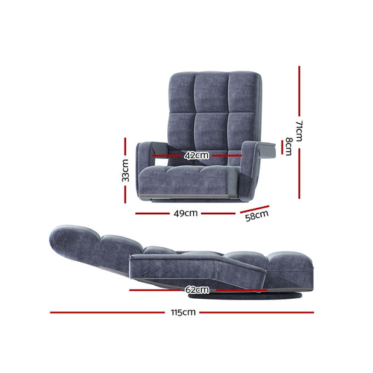Floor Chair Lounge Sofa Swivel Charcoal