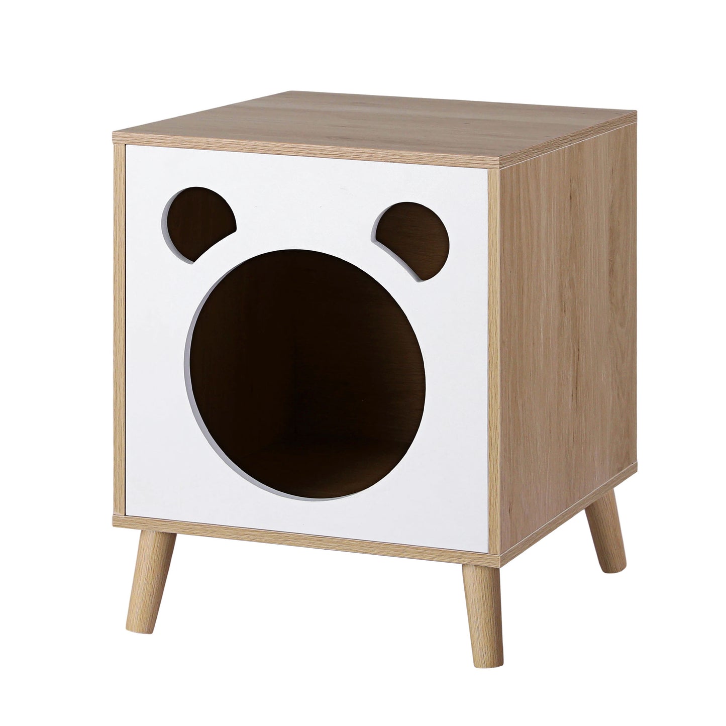 Cat Nest Bedside Table Solid Wood