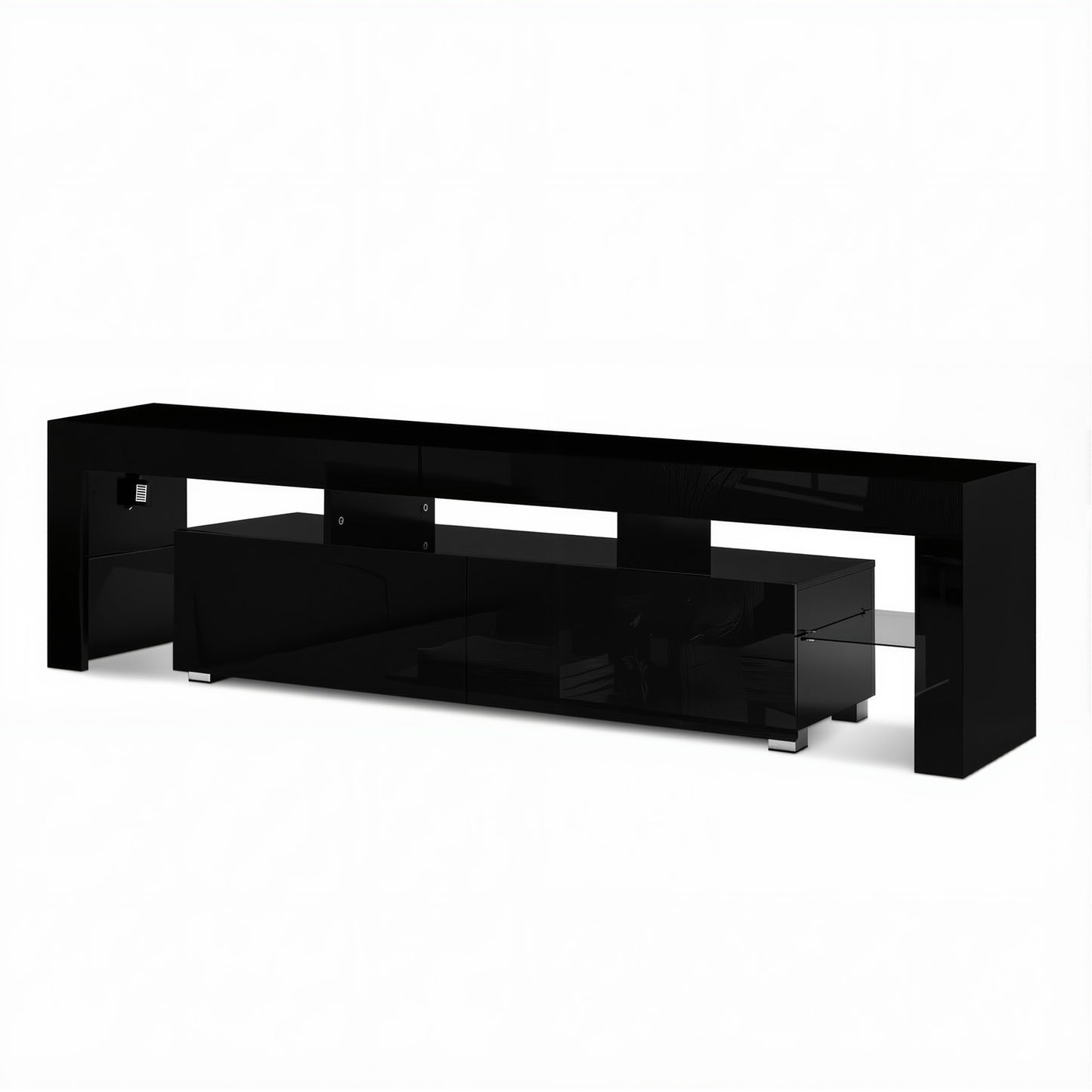 Entertainment Unit TV Cabinet LED 189cm Black Elo