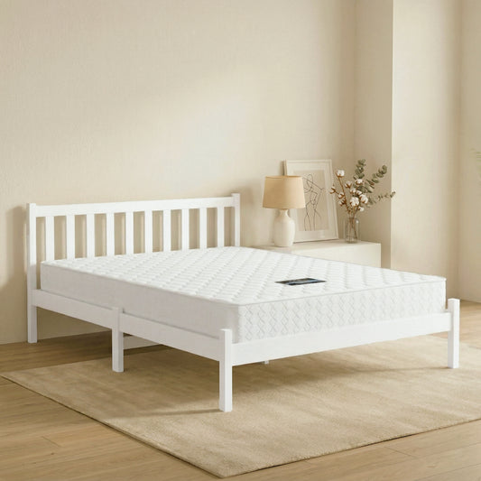 Giselle Double Mattress with Wooden Bed Frame Natural Pine Timber Base