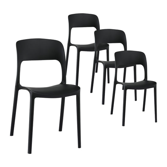 Set of black chairs on a white background