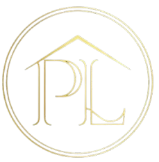 Logo with initials 'PL' in a circular design