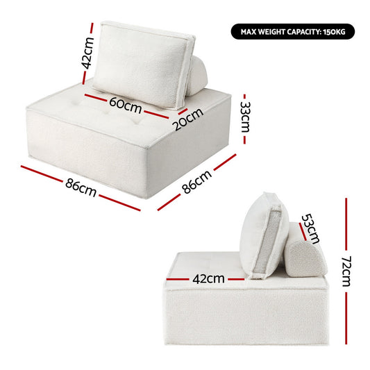 Floor Sofa Lounge Chair 5 Seater with Pillow